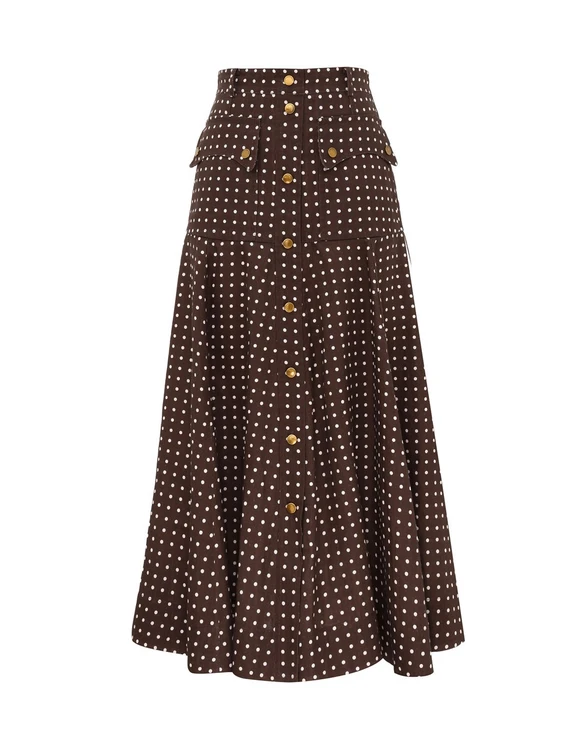 Chocolate Cream Dot Skirt