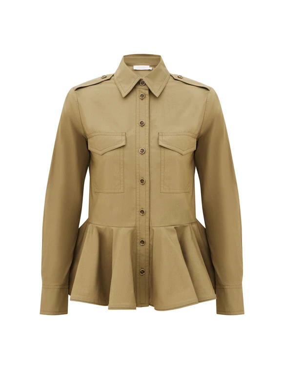 Khaki Peplum Shirt