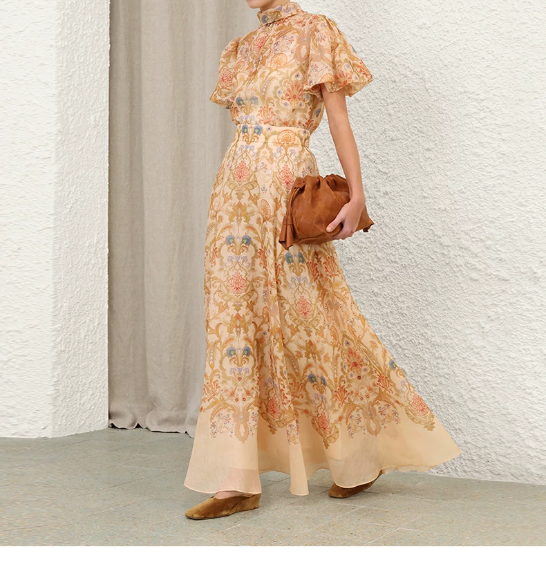 Orange Floral Maxi Dress