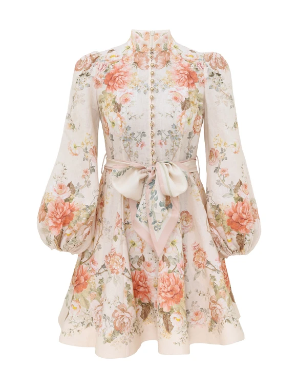 Coral Floral Mini Dress