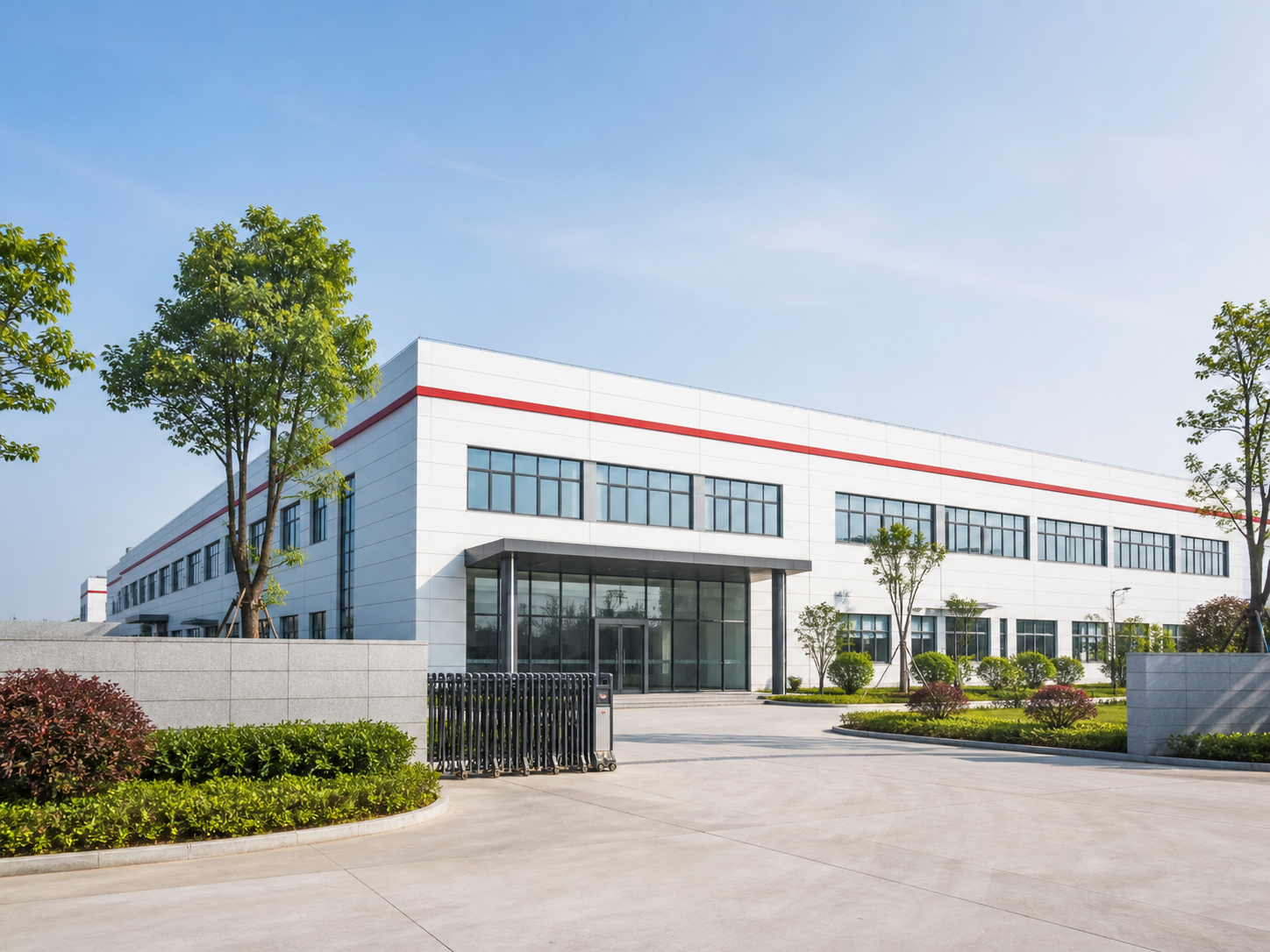 Modern cable manufacturing facility exterior