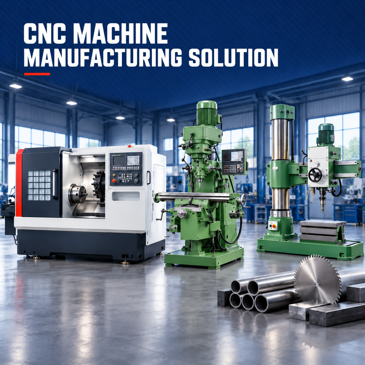 Industrial CNC Lathe Milling Drilling Sawing Machine Manufacturing Solution