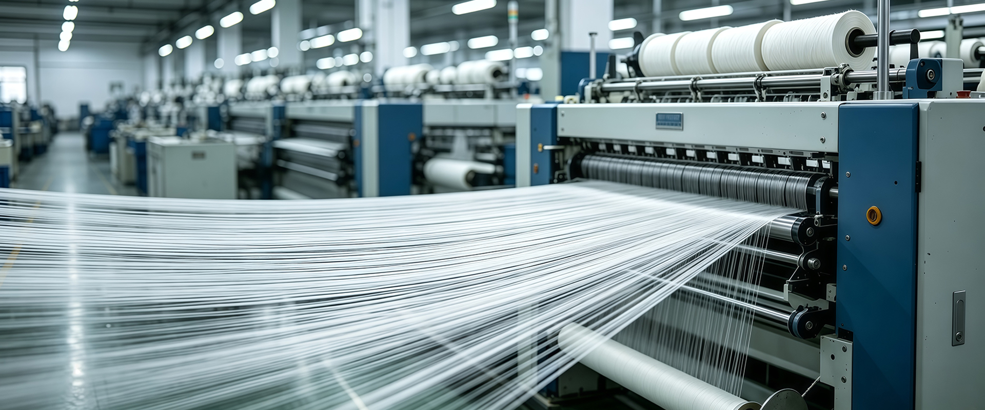 Customer-supplied textile machinery and yarn illustration