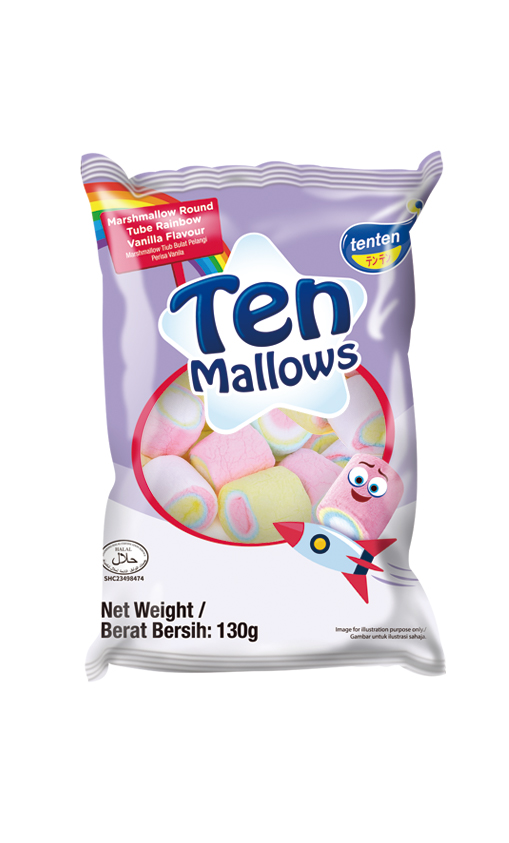 Ten Mallows Round Tube Rainbow