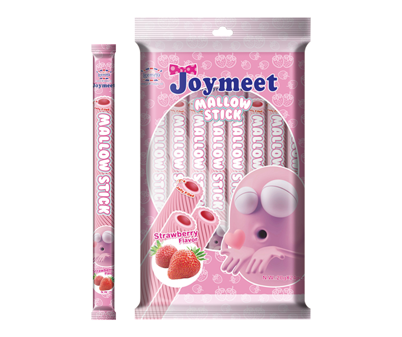 Jelly Filled Mallow Strawberry Flavor