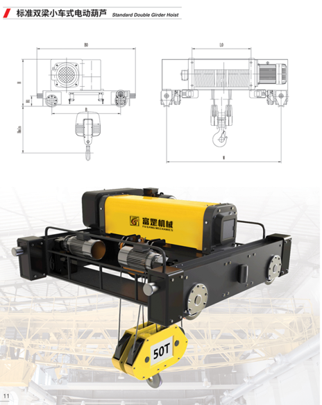 Standard Double Girder Trolley Hoist image 1