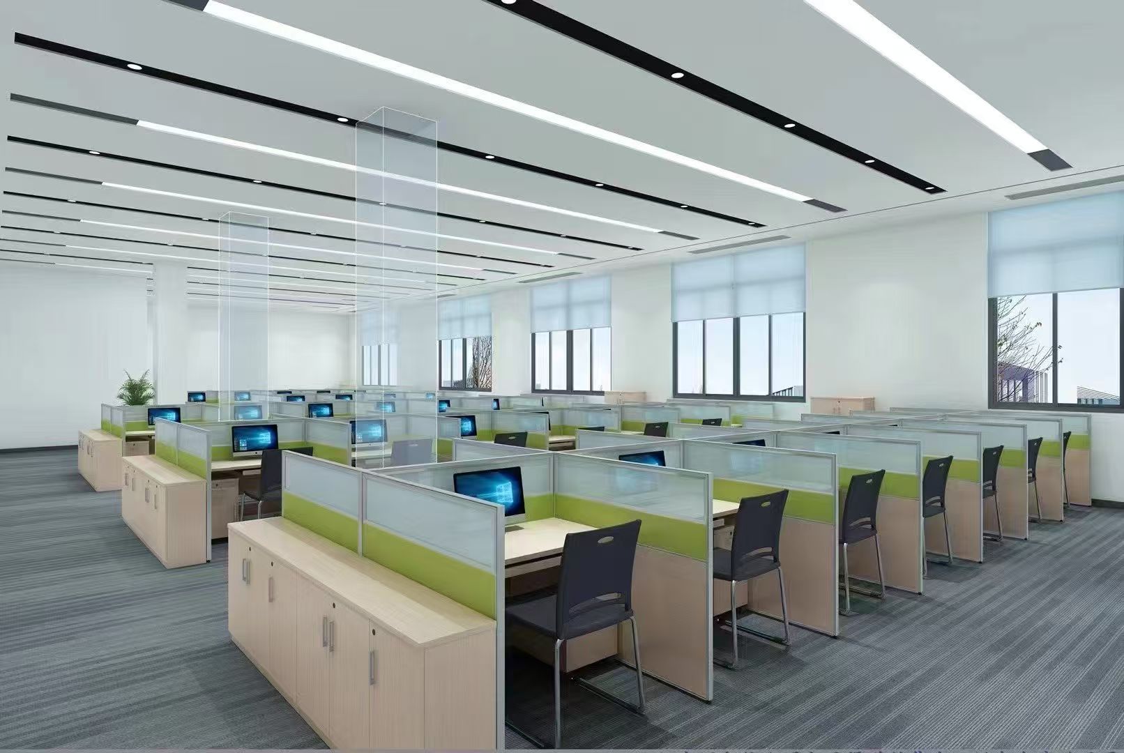 Modern Workstation - Green Glass