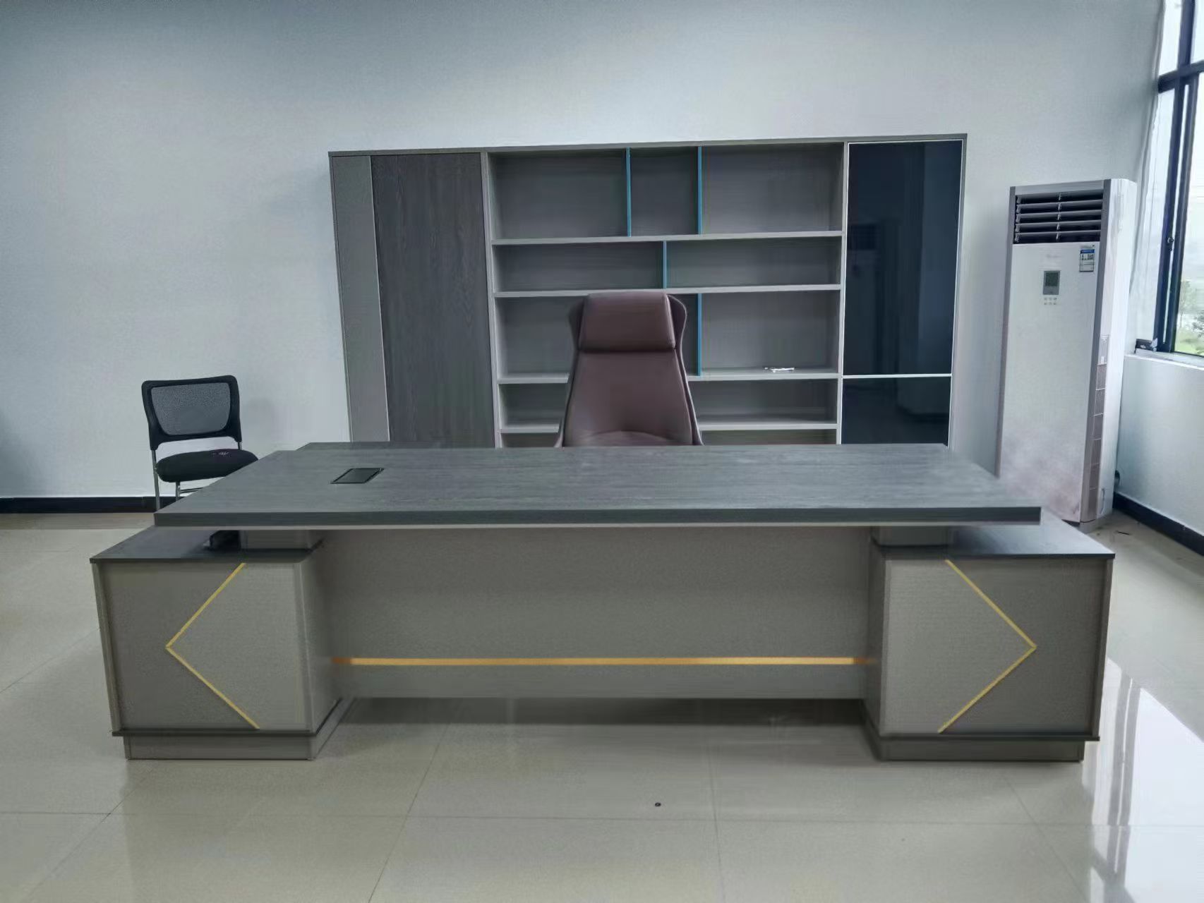 Executive Desk with Gold Accents