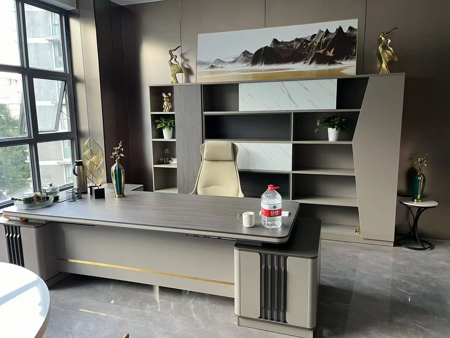 Luxury Executive Desk with Bookcase