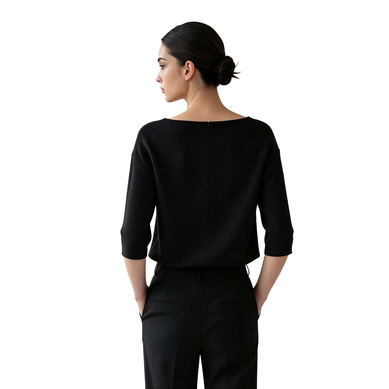 S119 Women's Boat Neck 3/4 Sleeve Knit Top