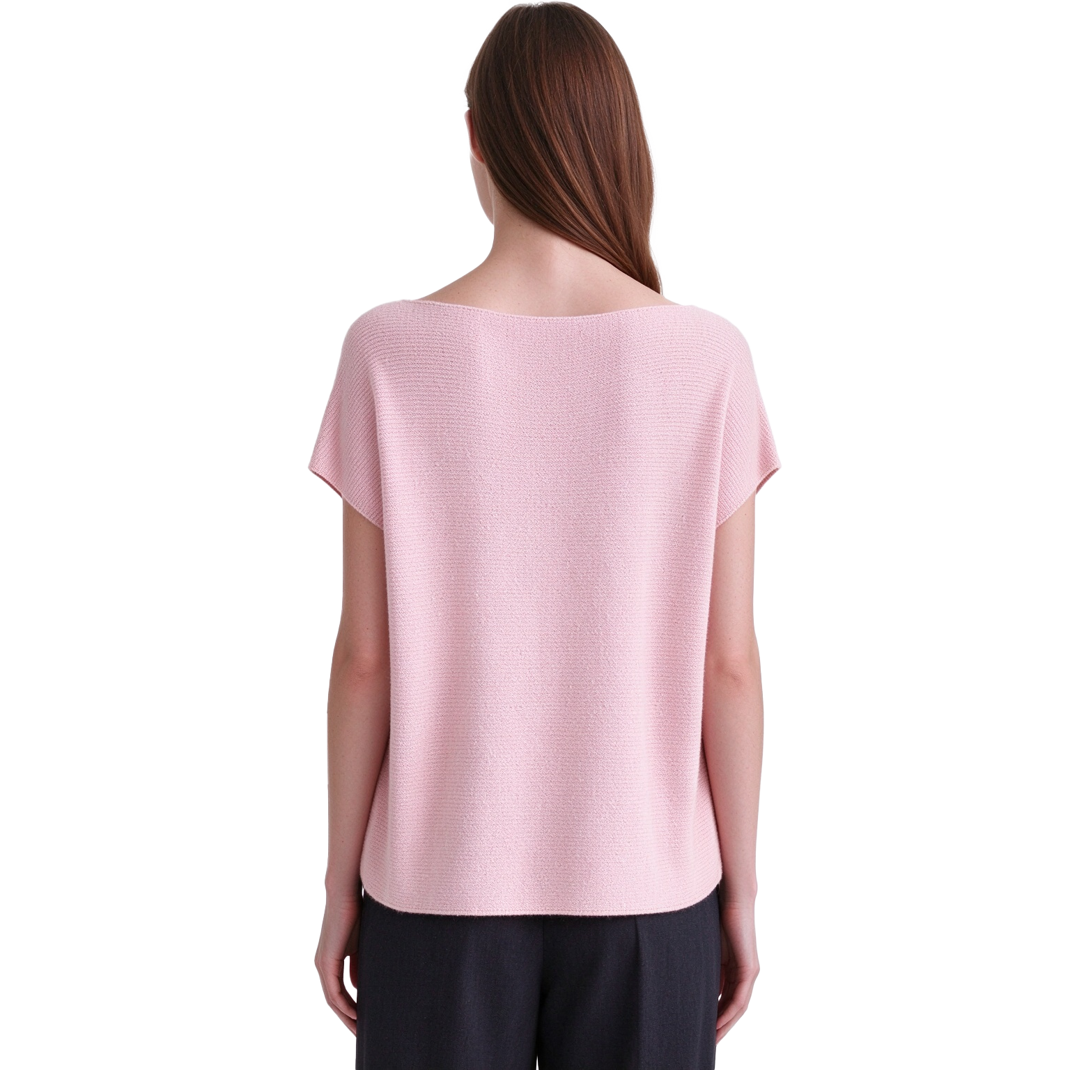 S121 Women's Boat Neck Drop Shoulder Short Sleeve Knit Top
