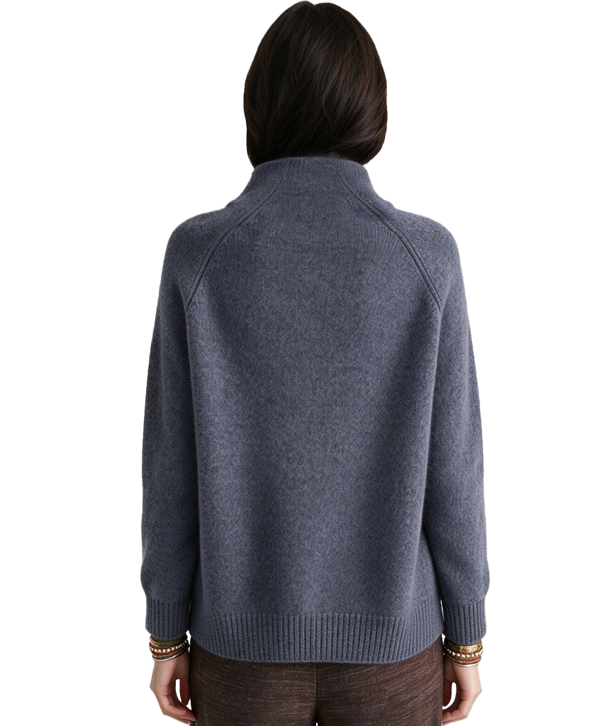 S129 Women's Cowl Neck Wrap Cross Front Slit Raglan Long Sleeve Knit Top
