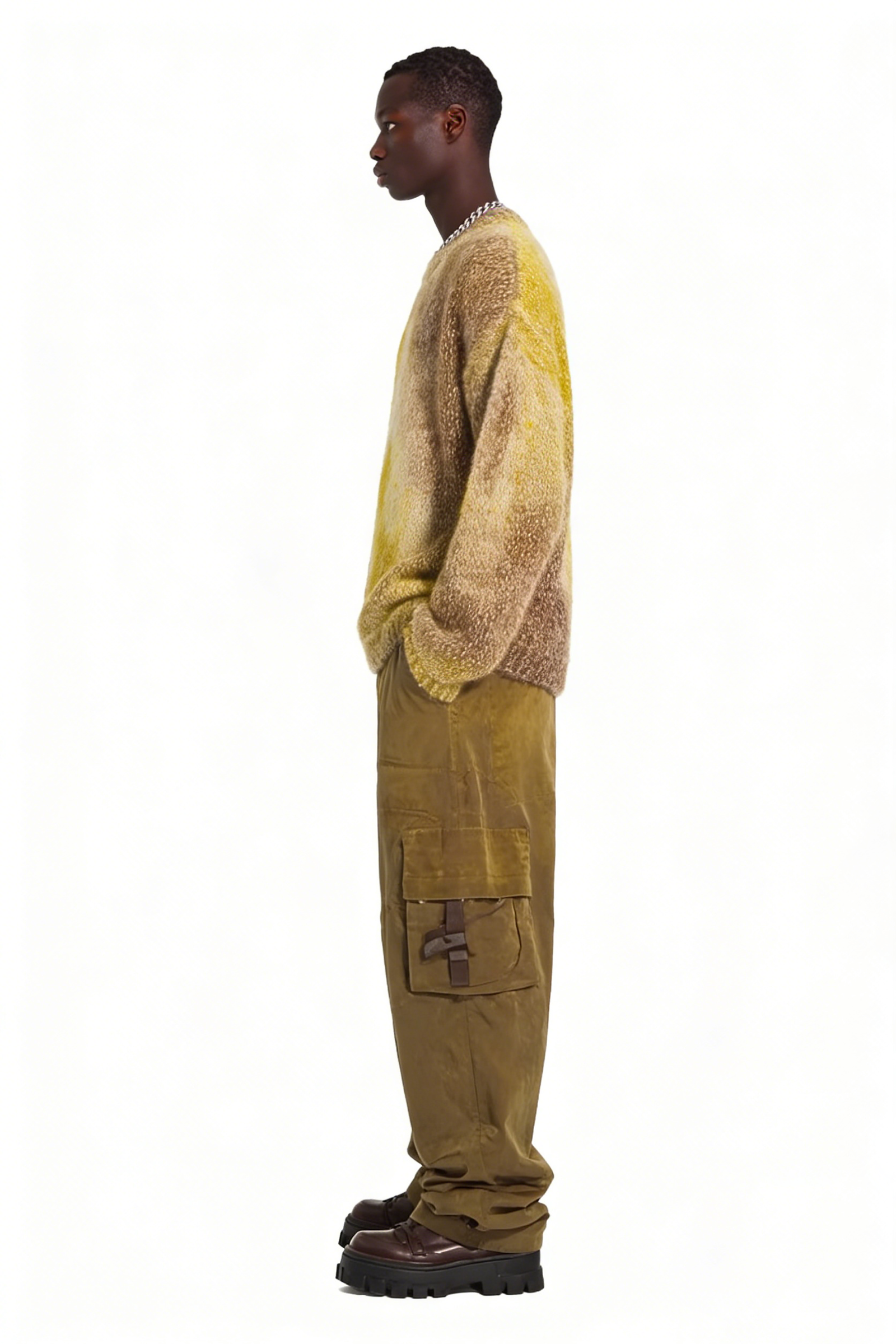 m021Tundra Ombre Mohair Blend Crewneck Sweater
