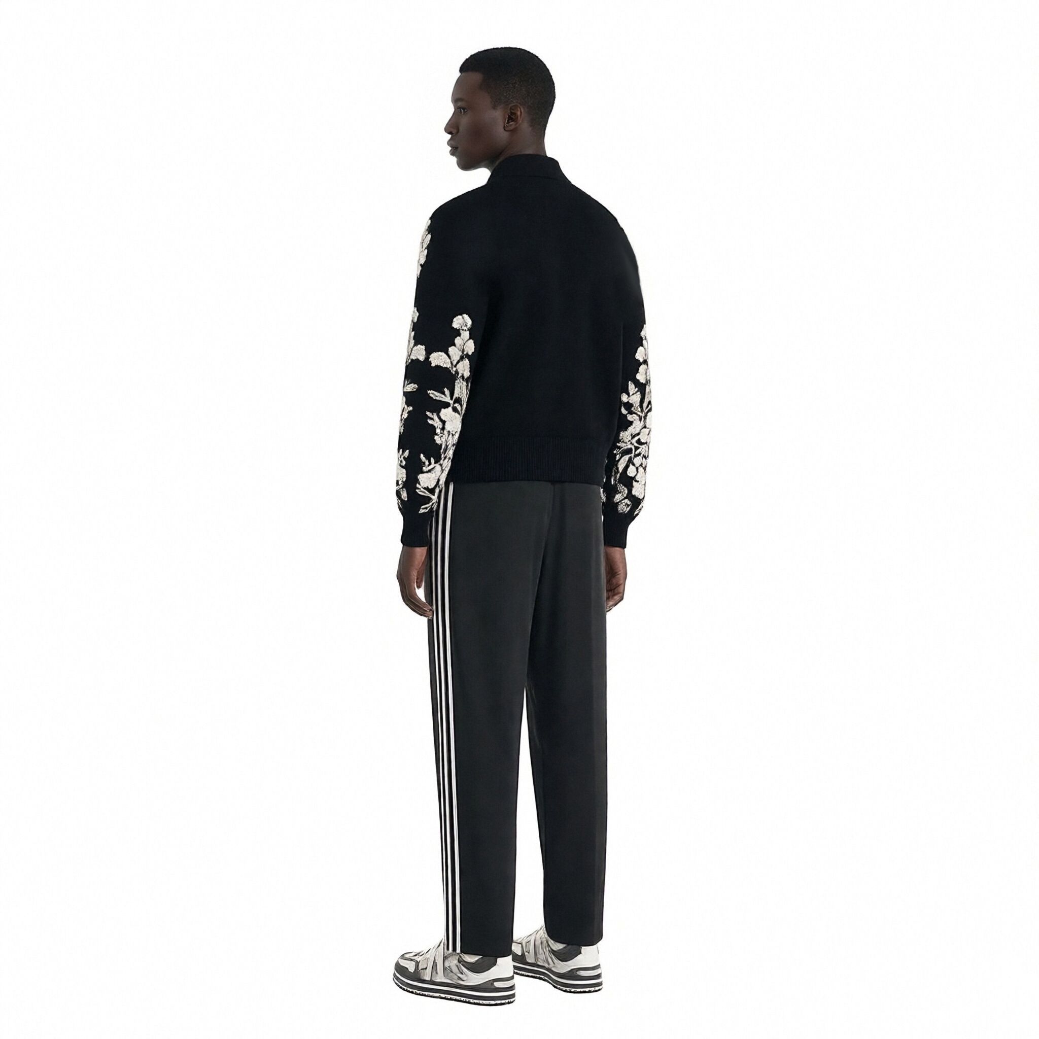 m003Nocturne Bloom Intarsia Knit Cardigan