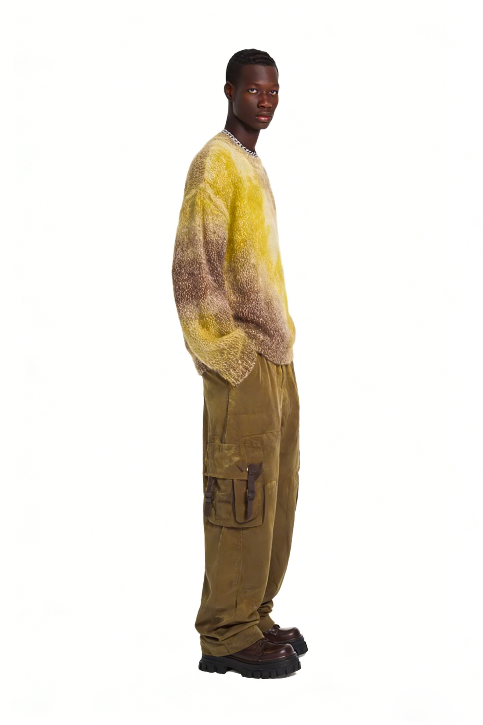 m021Tundra Ombre Mohair Blend Crewneck Sweater