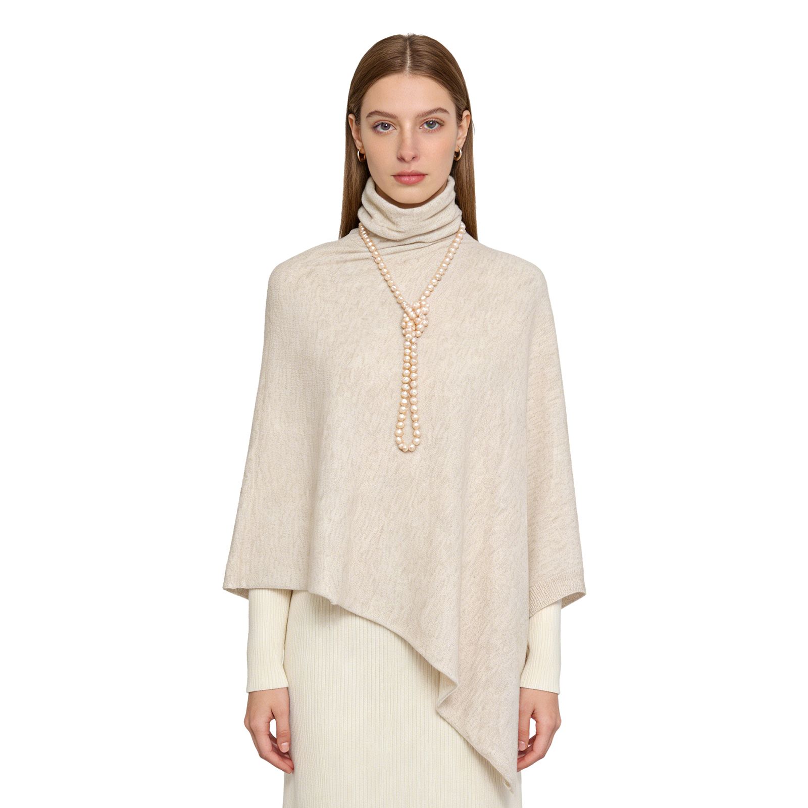 Heather Gray Slouchy Turtleneck Asymmetrical Knit Top