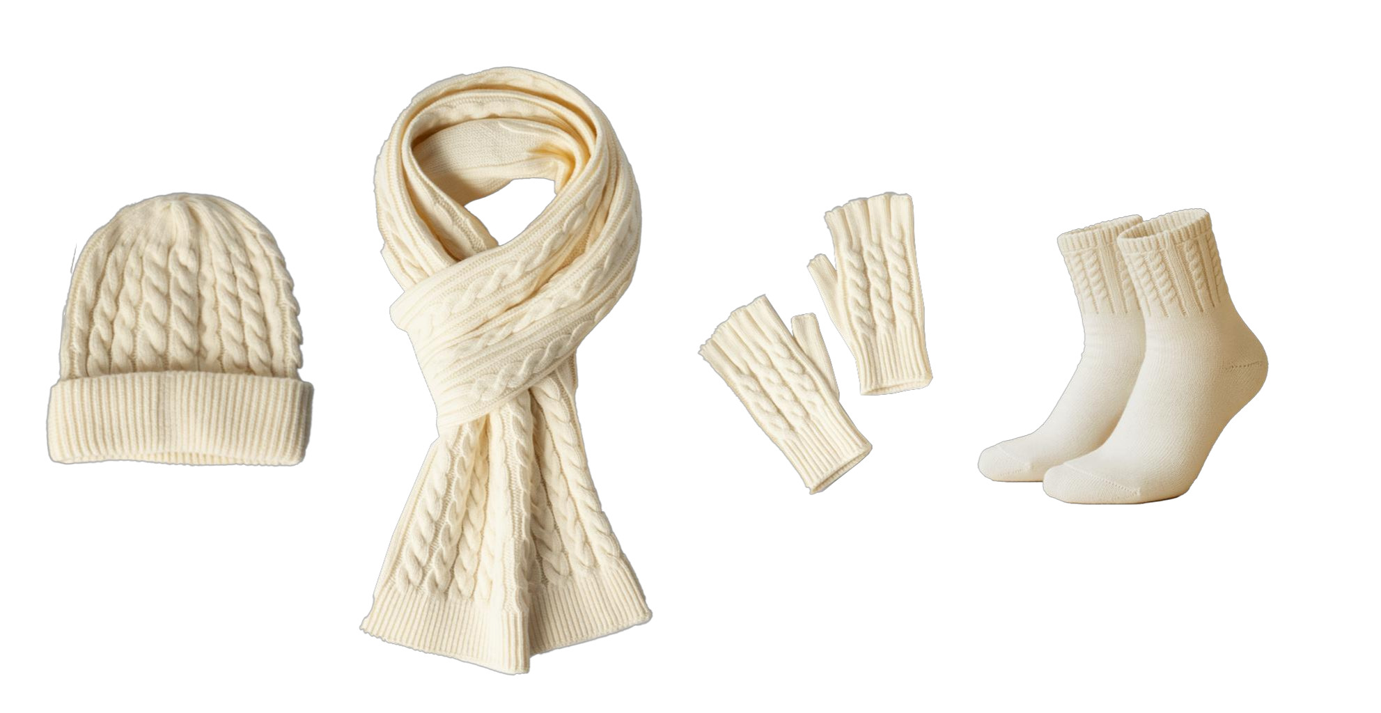 Cable Knit 4-Piece Winter Set