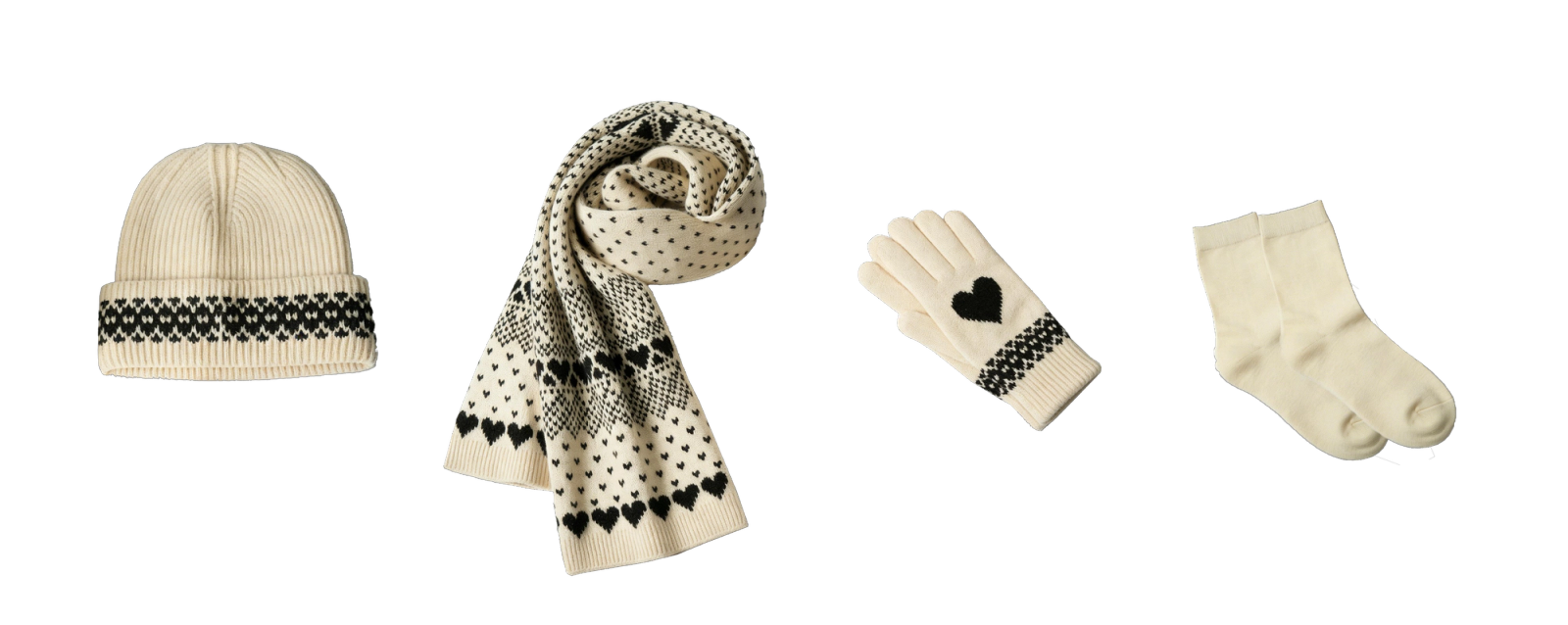 Heart Fair Isle 4-Piece Winter Set
