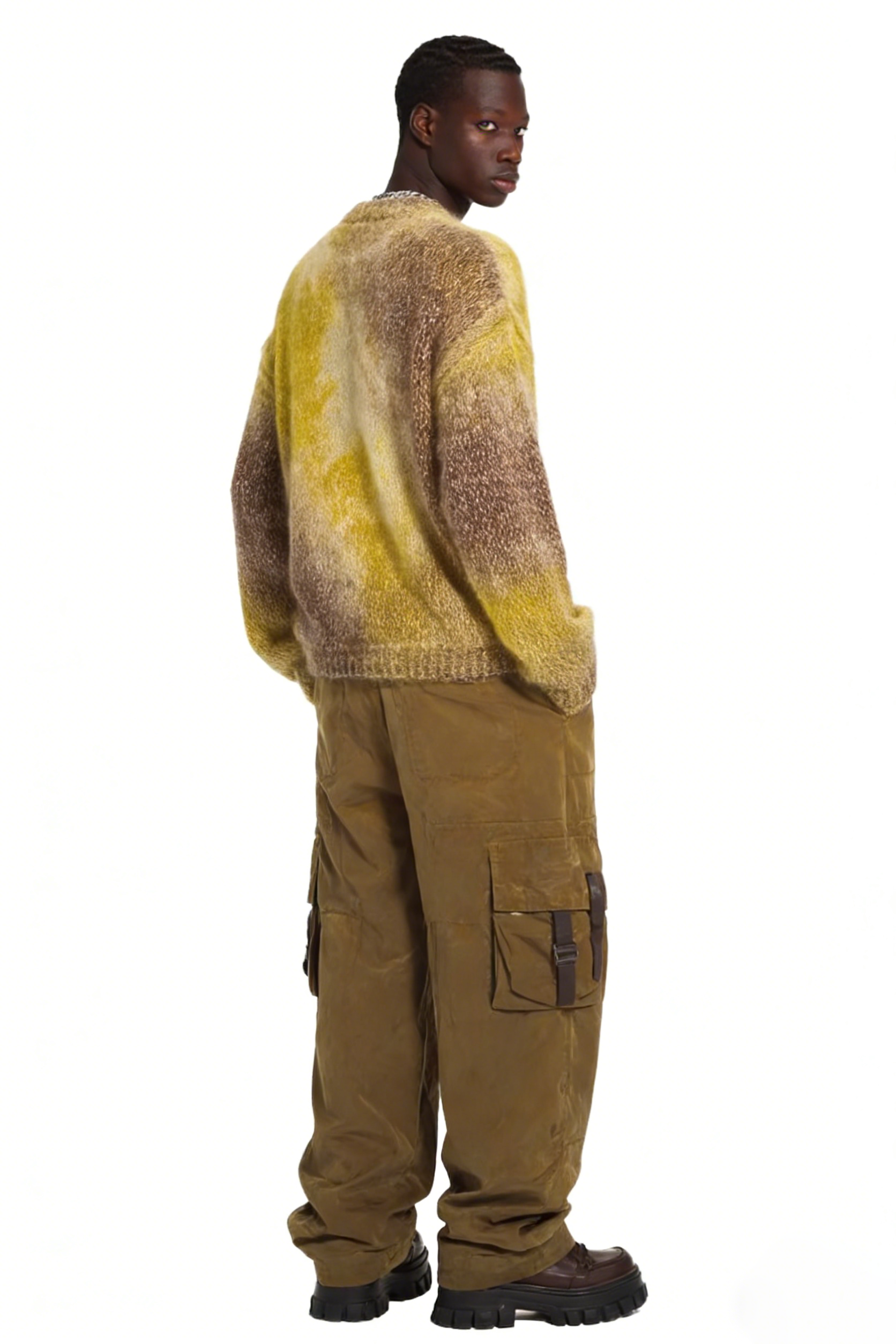 m021Tundra Ombre Mohair Blend Crewneck Sweater