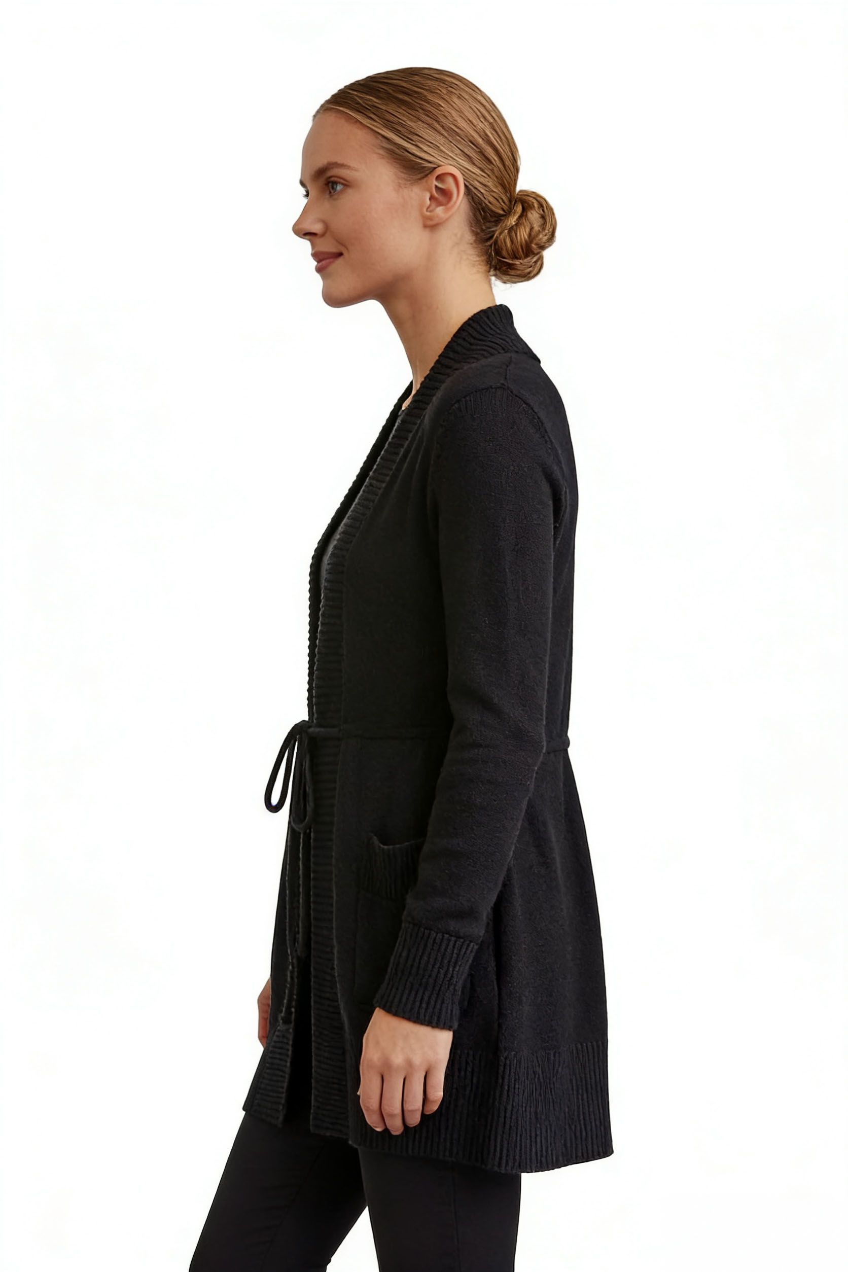 s107Midnight Tie-Waist Cardigan
