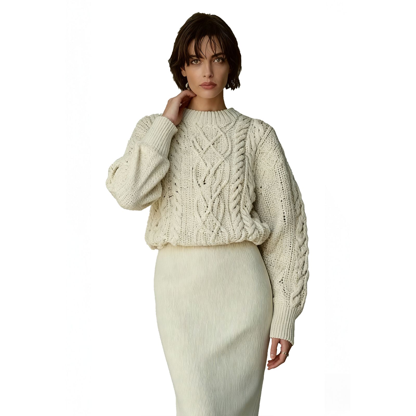 Cloud Twist Mock Neck Oversized Sweater