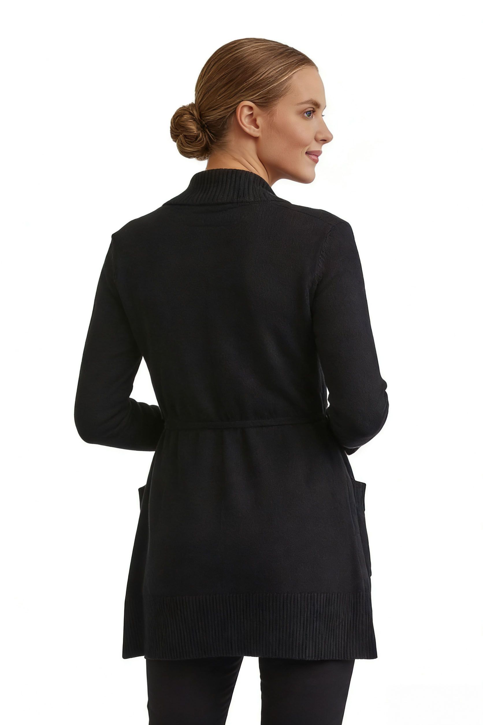 s107Midnight Tie-Waist Cardigan