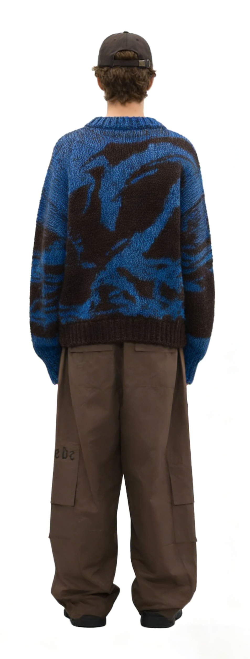 m011Cobalt Turbulence Crewneck Jacquard Sweater