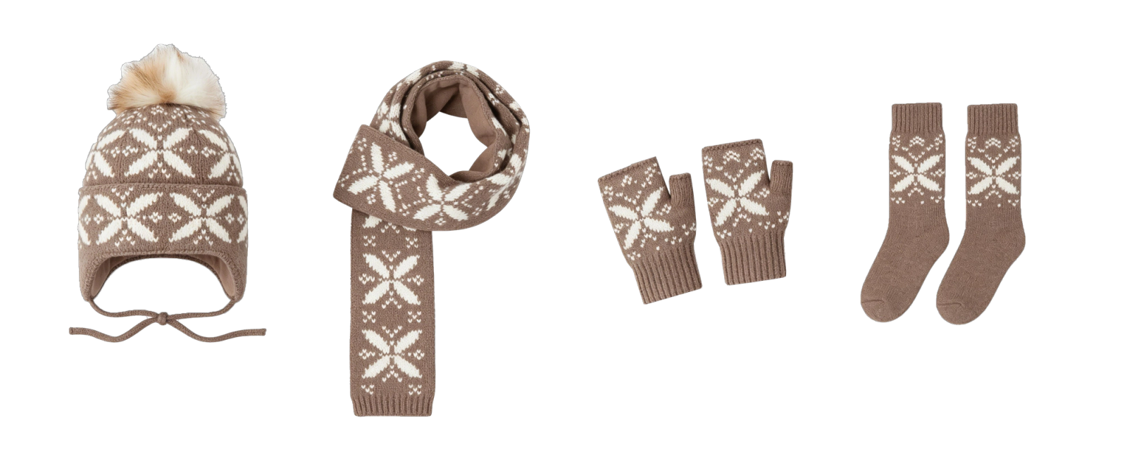 Snowflake Earflap 4-Piece Winter Set