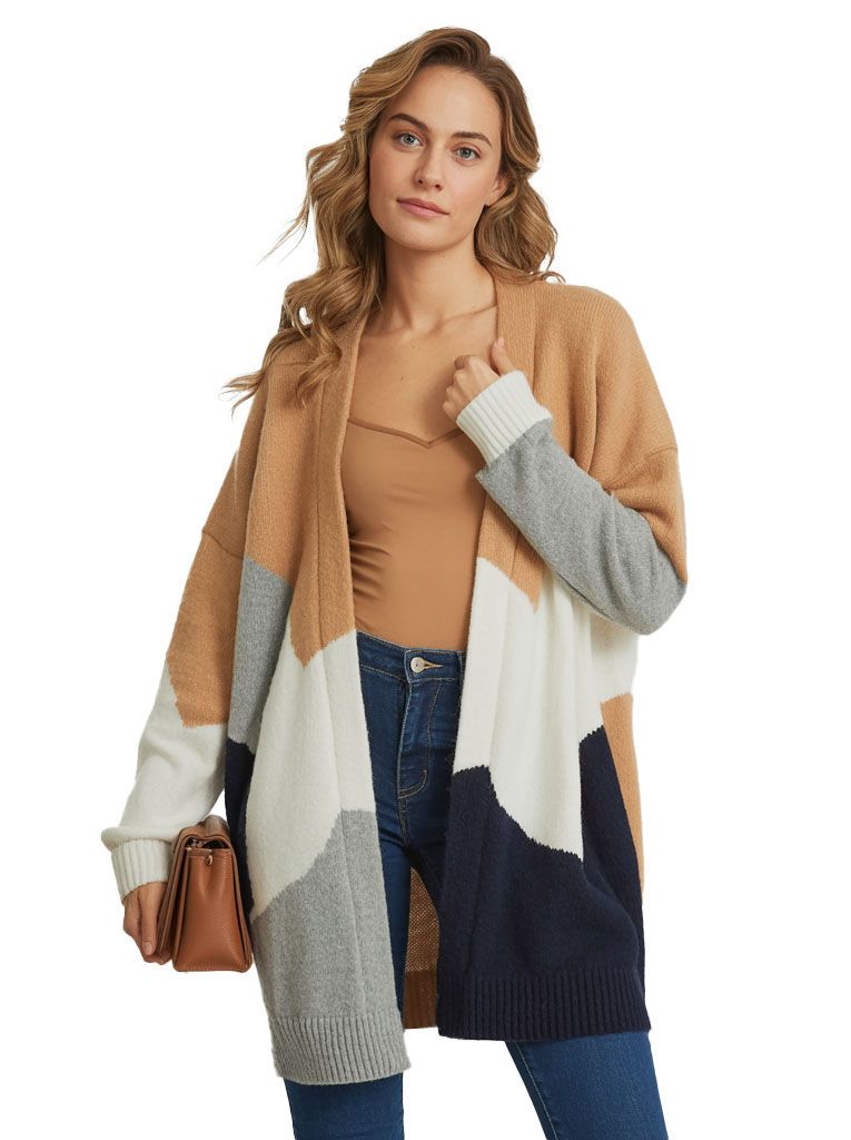 Autumn Field Color-Block Cardigan