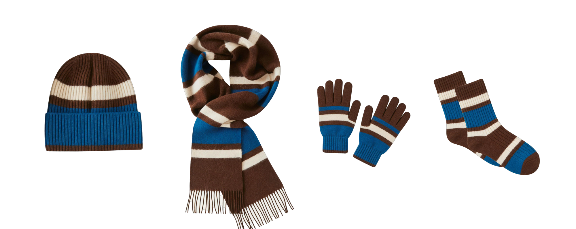 Stripe Fringe 4-Piece Winter Set