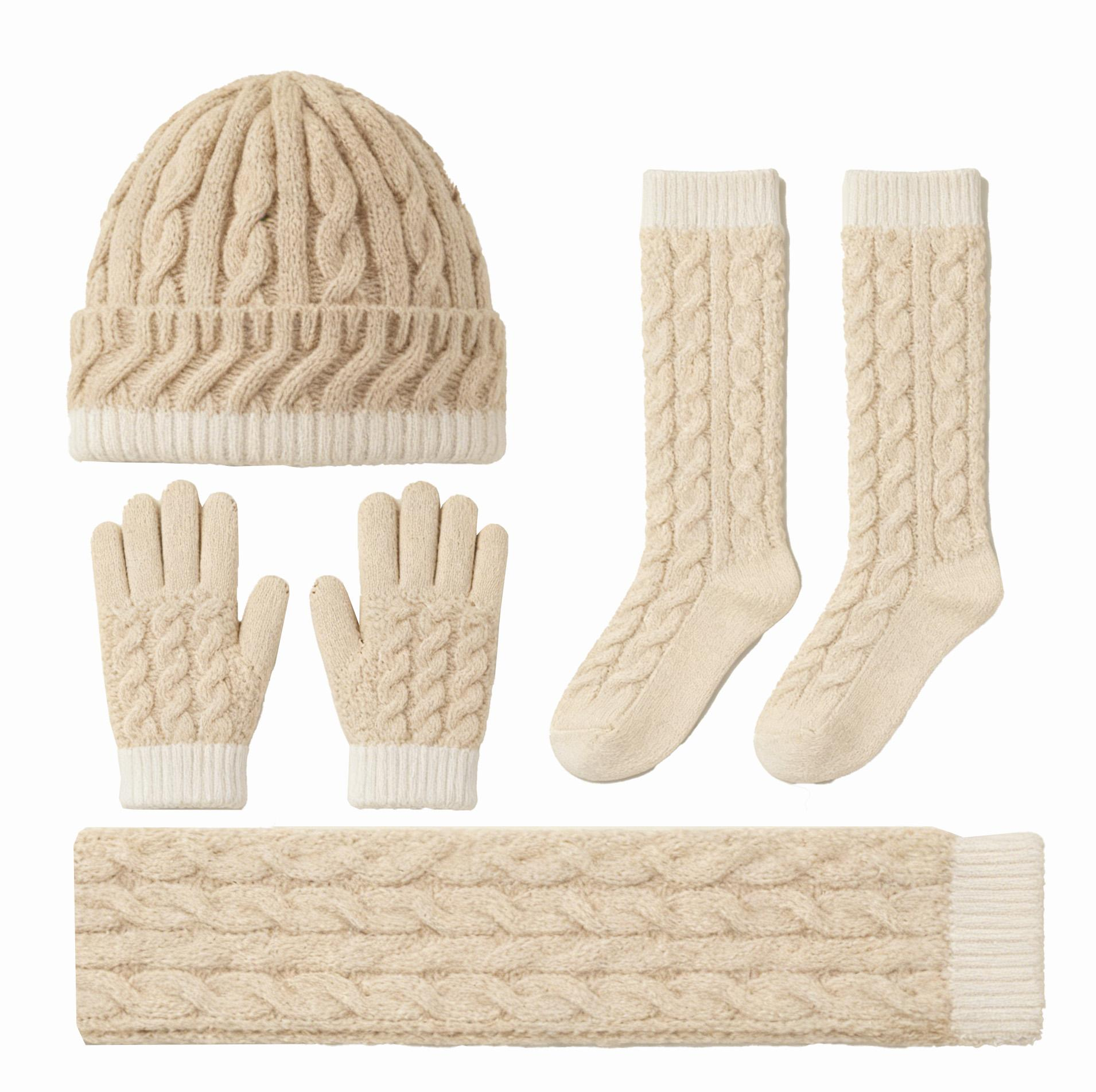 Cable Knit 4-Piece Winter Set