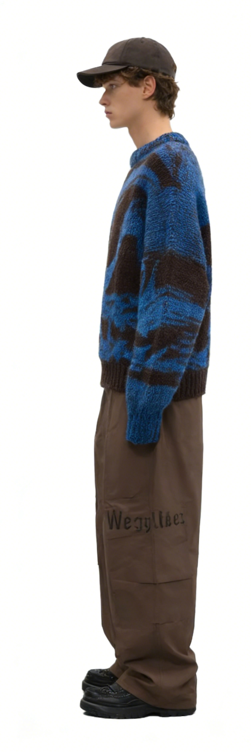 m011Cobalt Turbulence Crewneck Jacquard Sweater