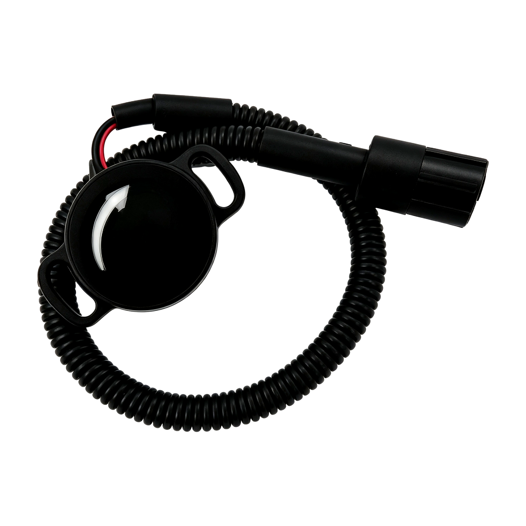 Manual hand-lever throttle control with cam mechanism and electrical connector