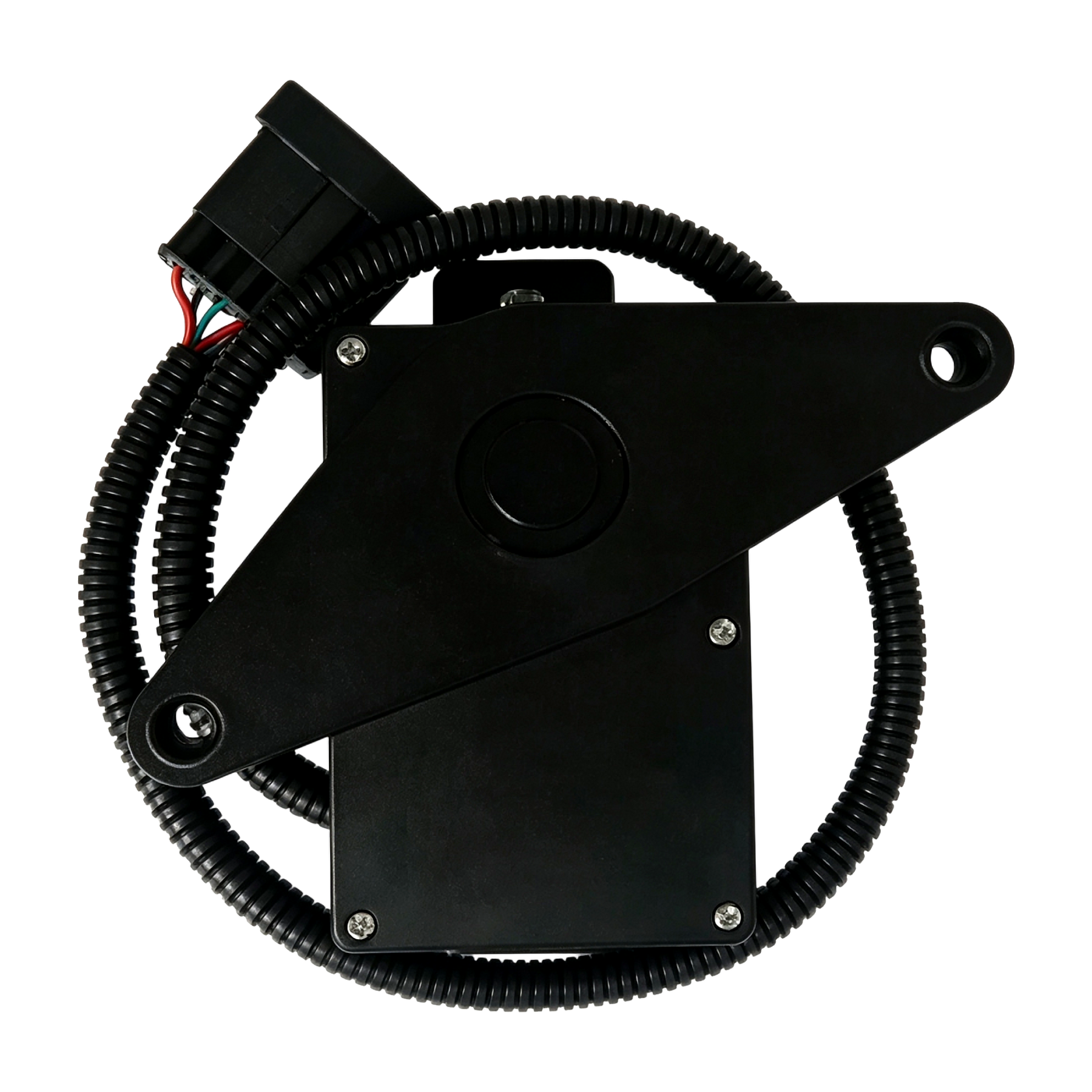 Remote throttle control module with mounting bracket and looped wiring harness