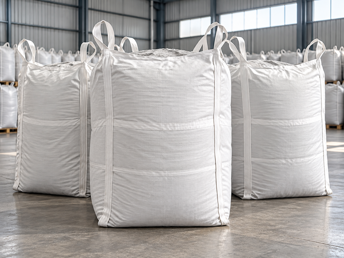 Grade I fly ash supplied in white industrial bulk bags