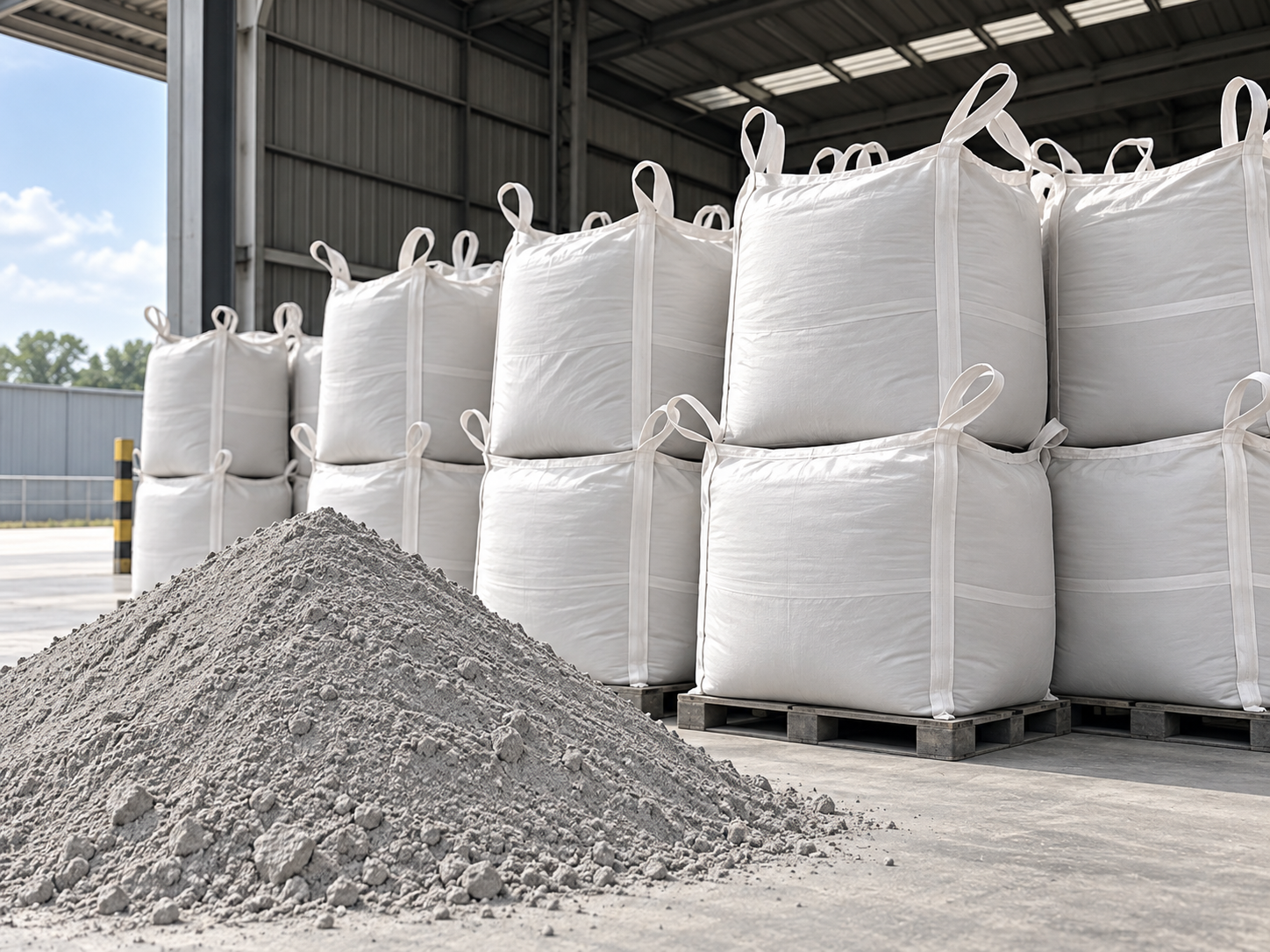 Grade III fly ash prepared beside industrial bulk bags