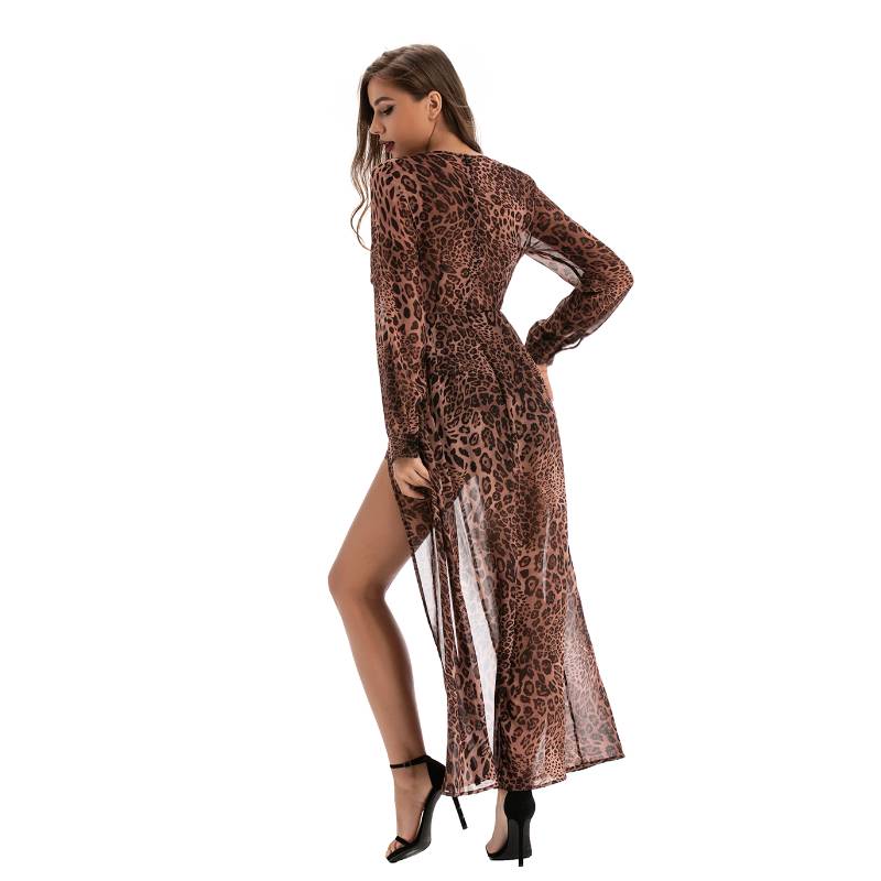 Sexy Leopard Print Elegant Chiffon Dress thumbnail 3