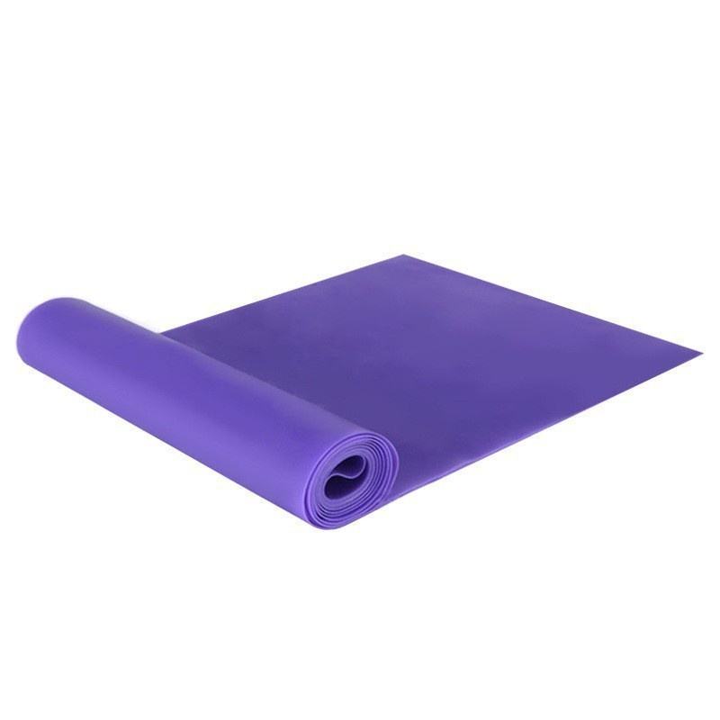 Alternate purple TPE resistance band roll partly unrolled
