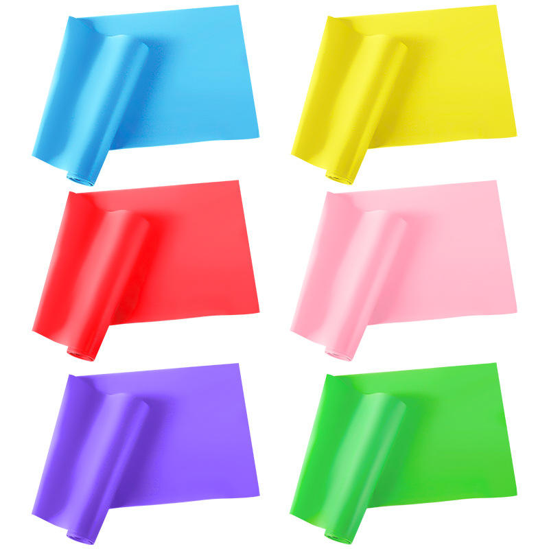 Alternate display of flat resistance band sheets in six colors