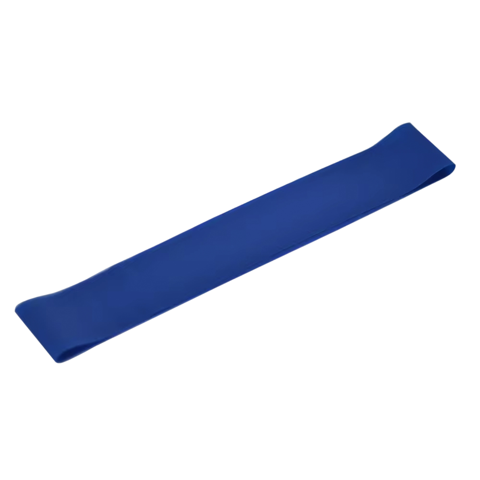 Blue closed-loop TPE resistance band on a white background