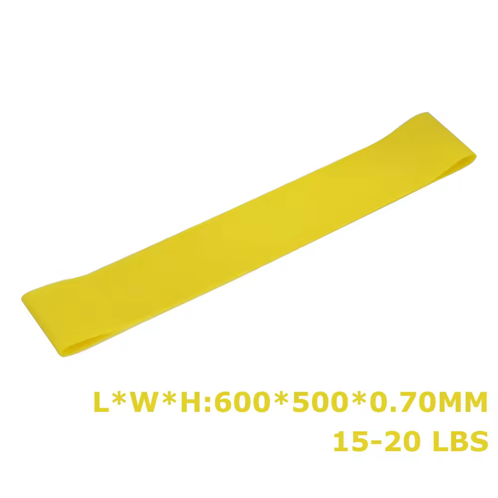 Yellow resistance loop labeled 600 by 500 by 0.70 millimeters and 15 to 20 pounds