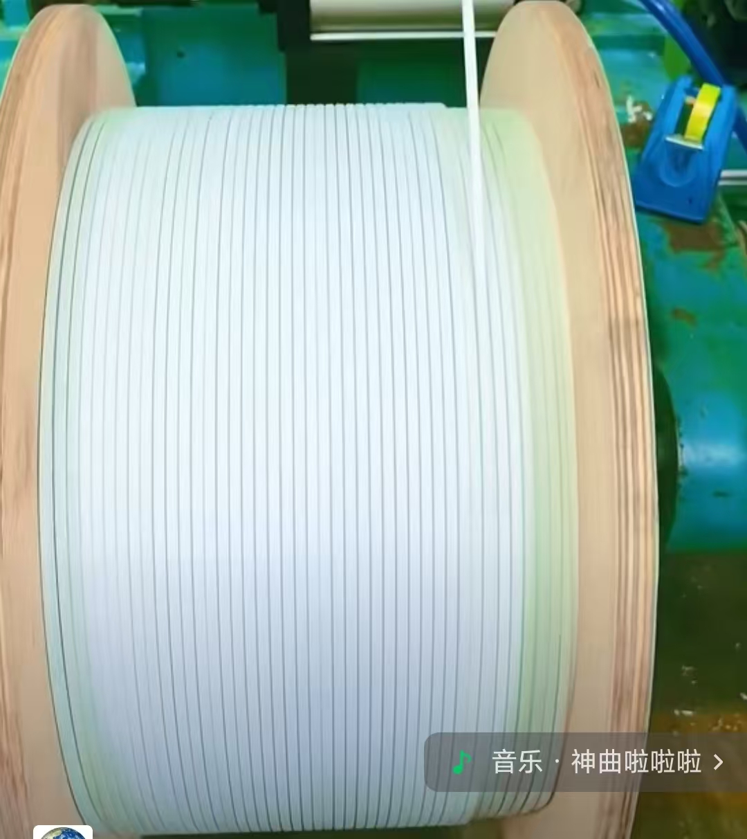 Additional spool view of Three-Film One-Fabric Covered Wire