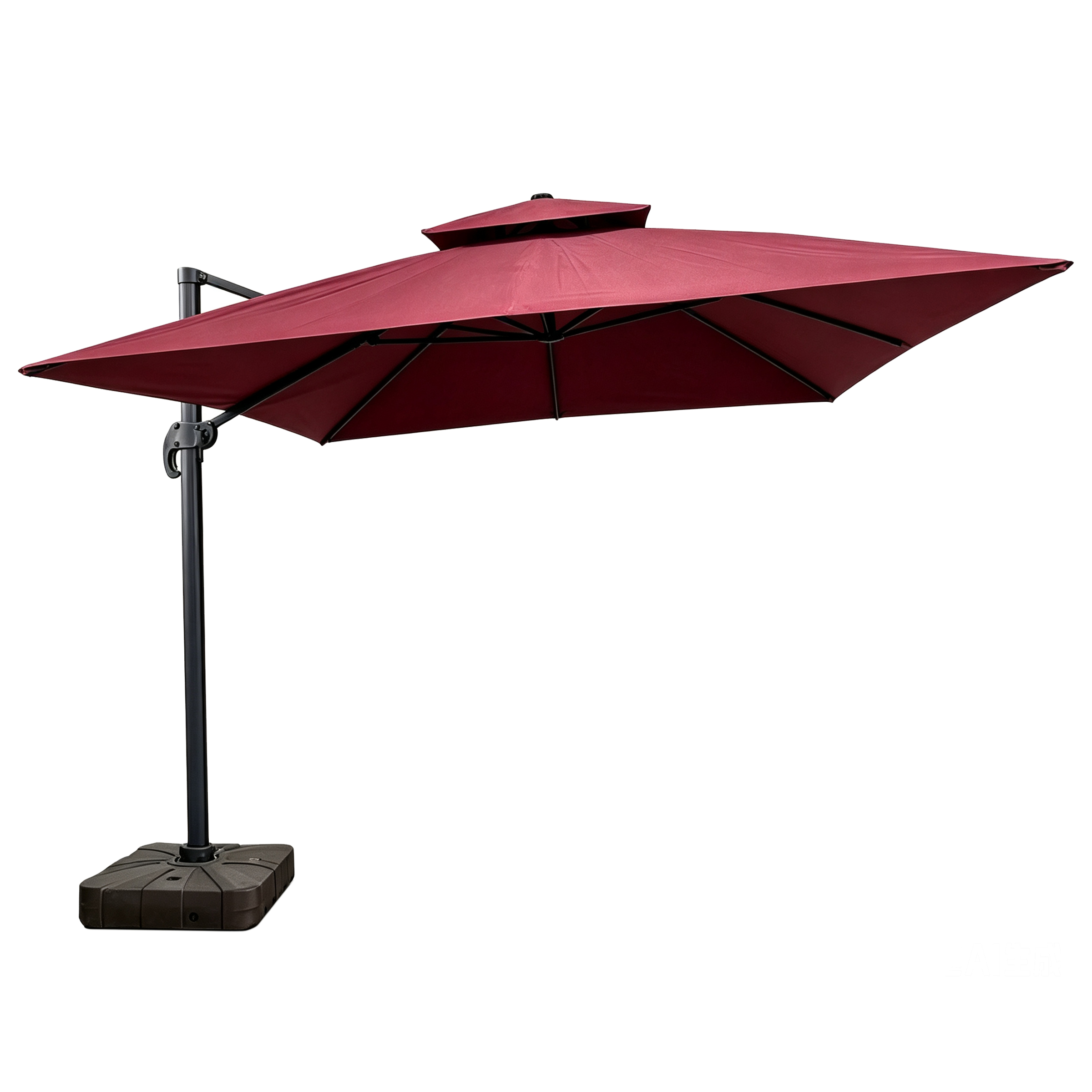 Hand‑crank operation, 360‑degree rotatable cantilever patio umbrella