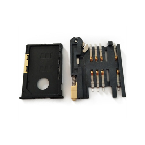 抽拉式SIM 6PIN带卡套自锁式 SD / SIM Card Sockets