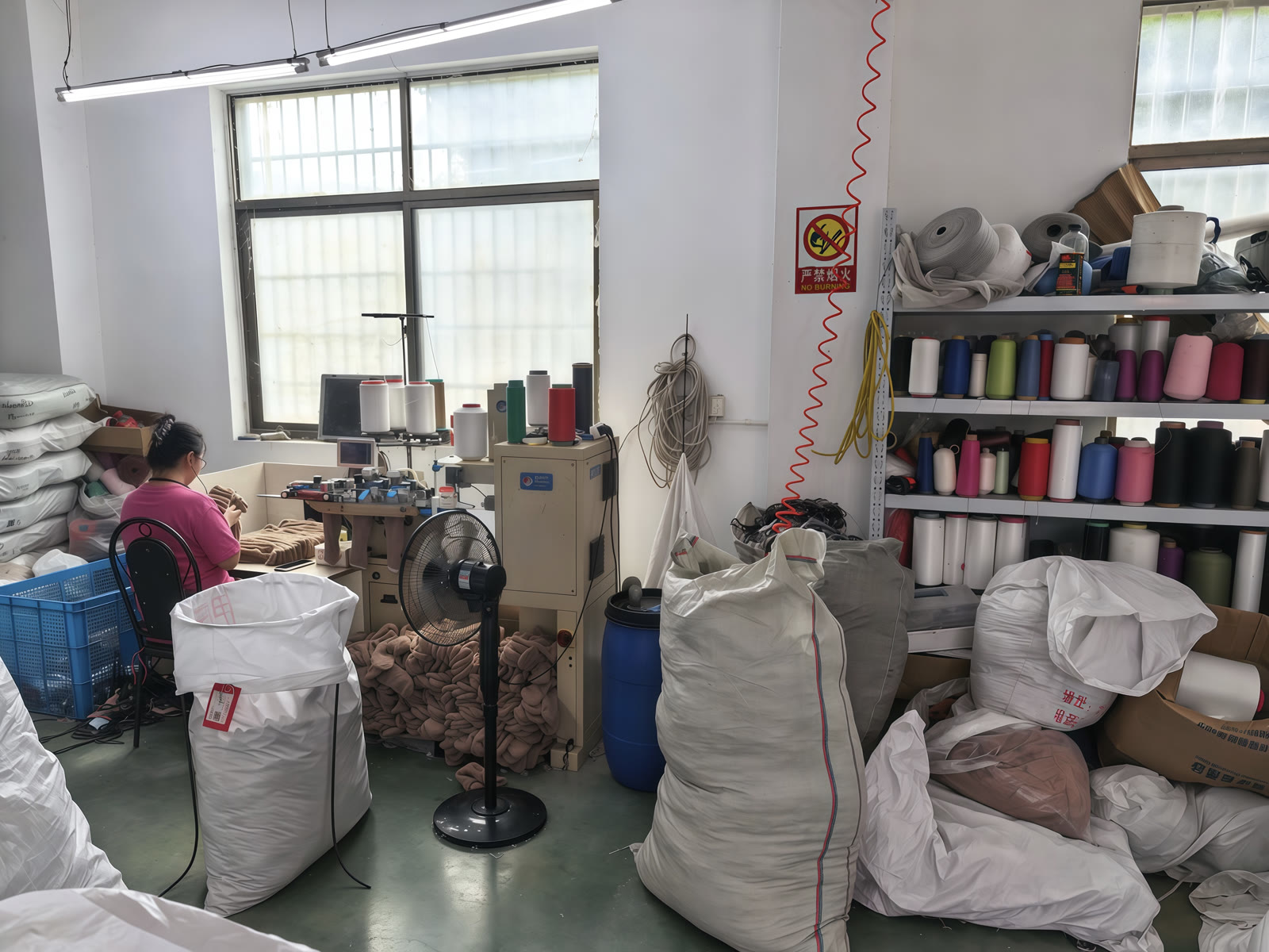 Yarn and materials beside production