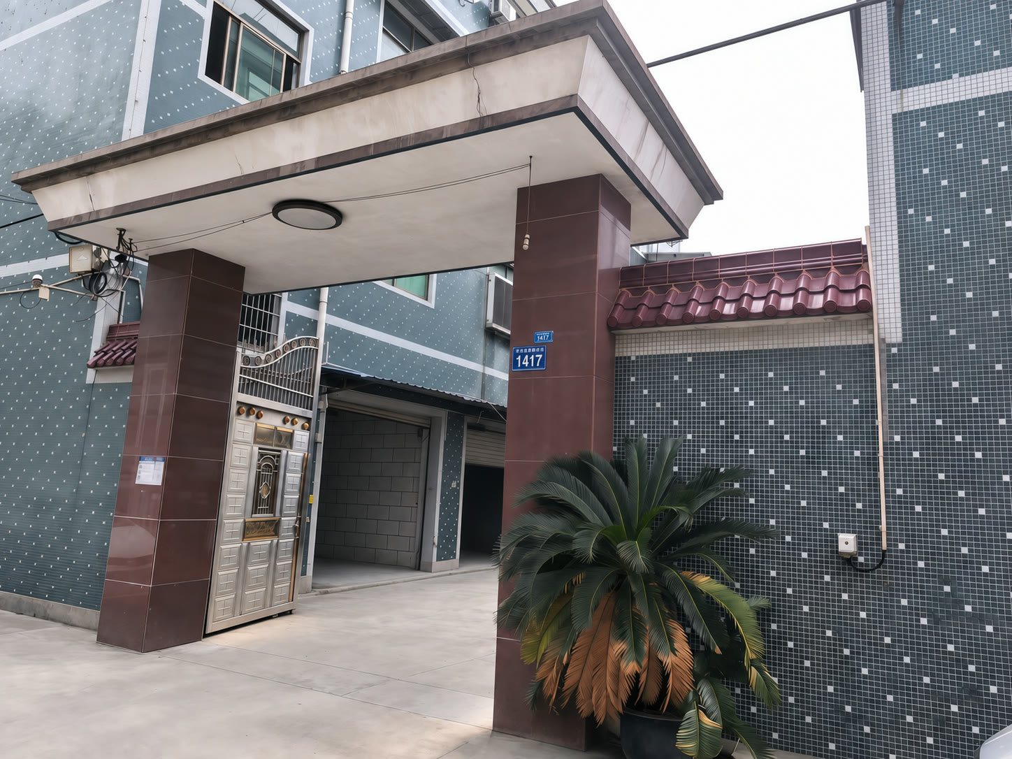 The factory entrance and courtyard