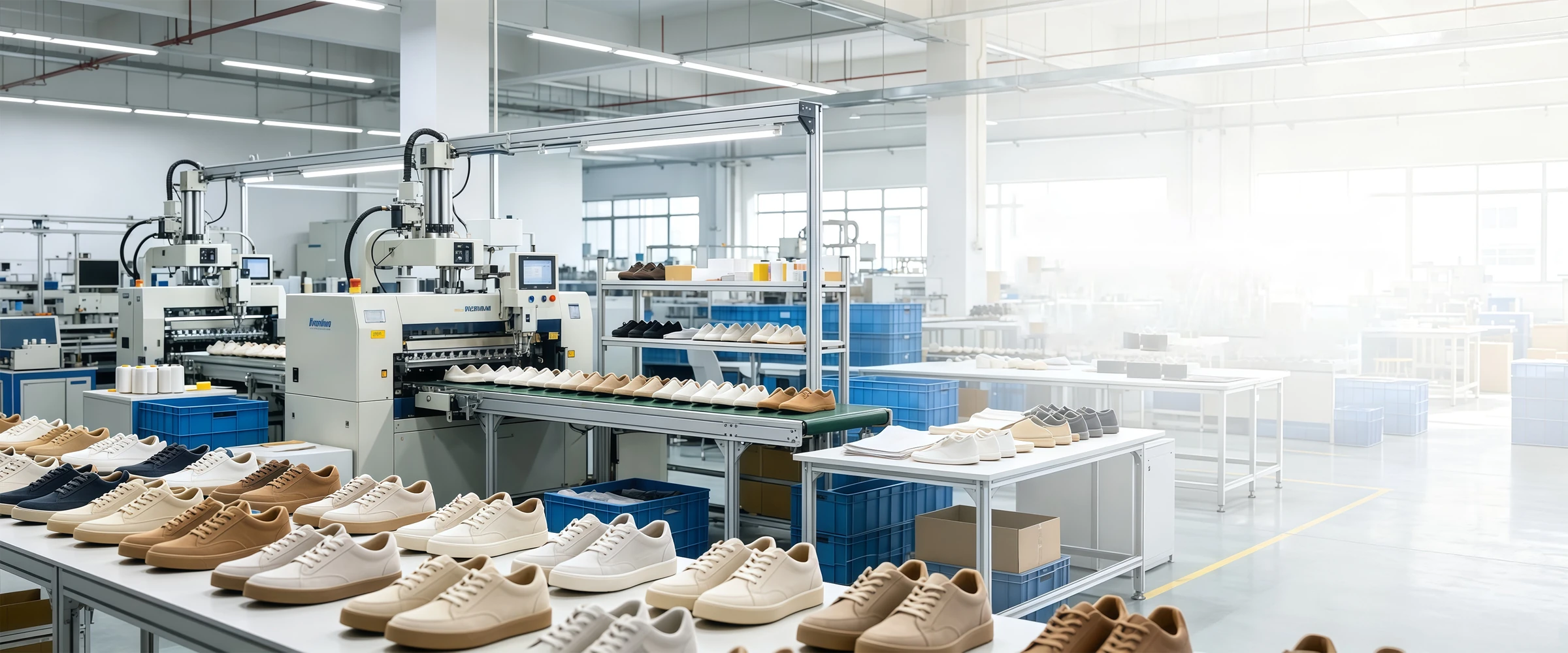 Footwear production-themed customer banner artwork
