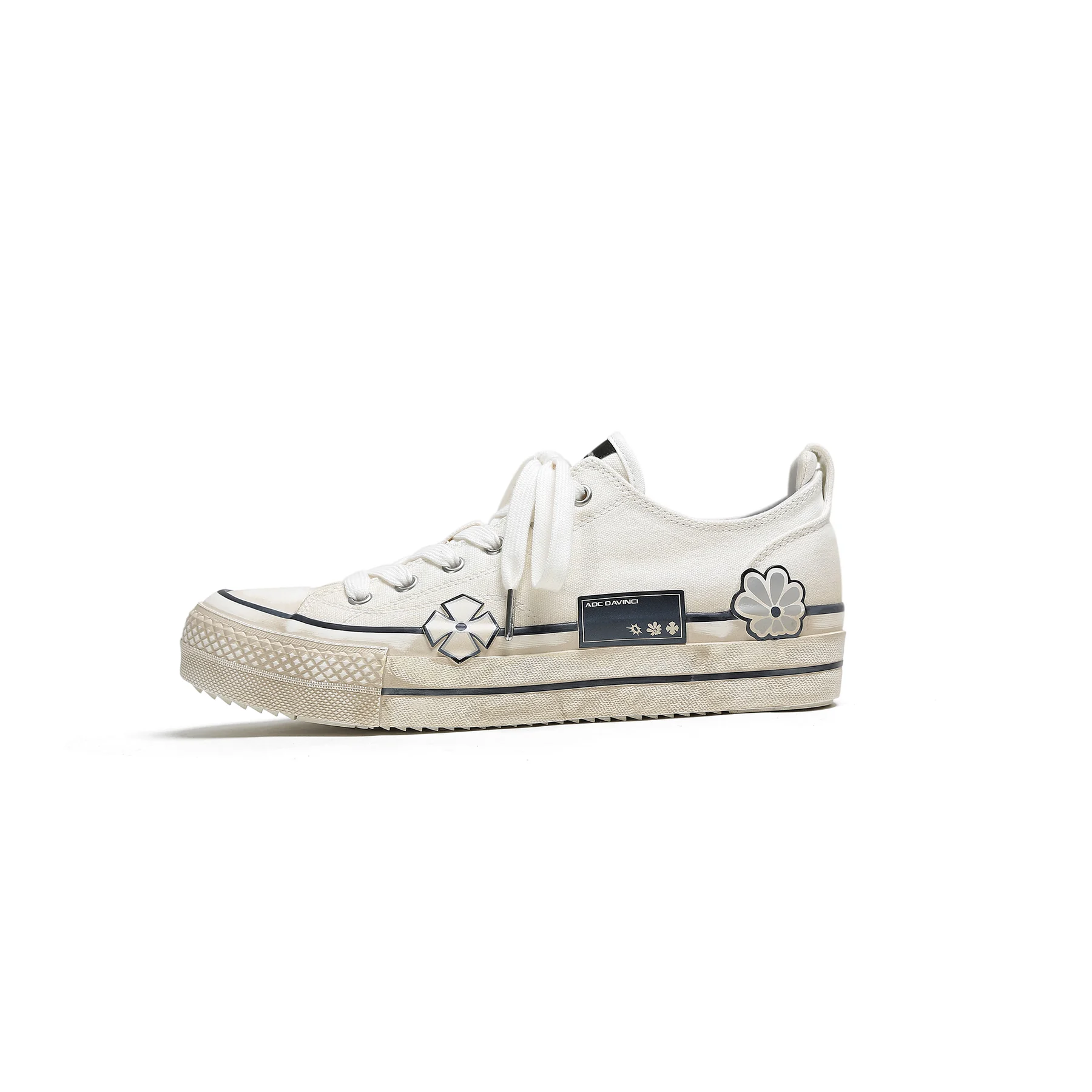 ADC375-1 Distressed Star Canvas Shoe, customer supplied view 2