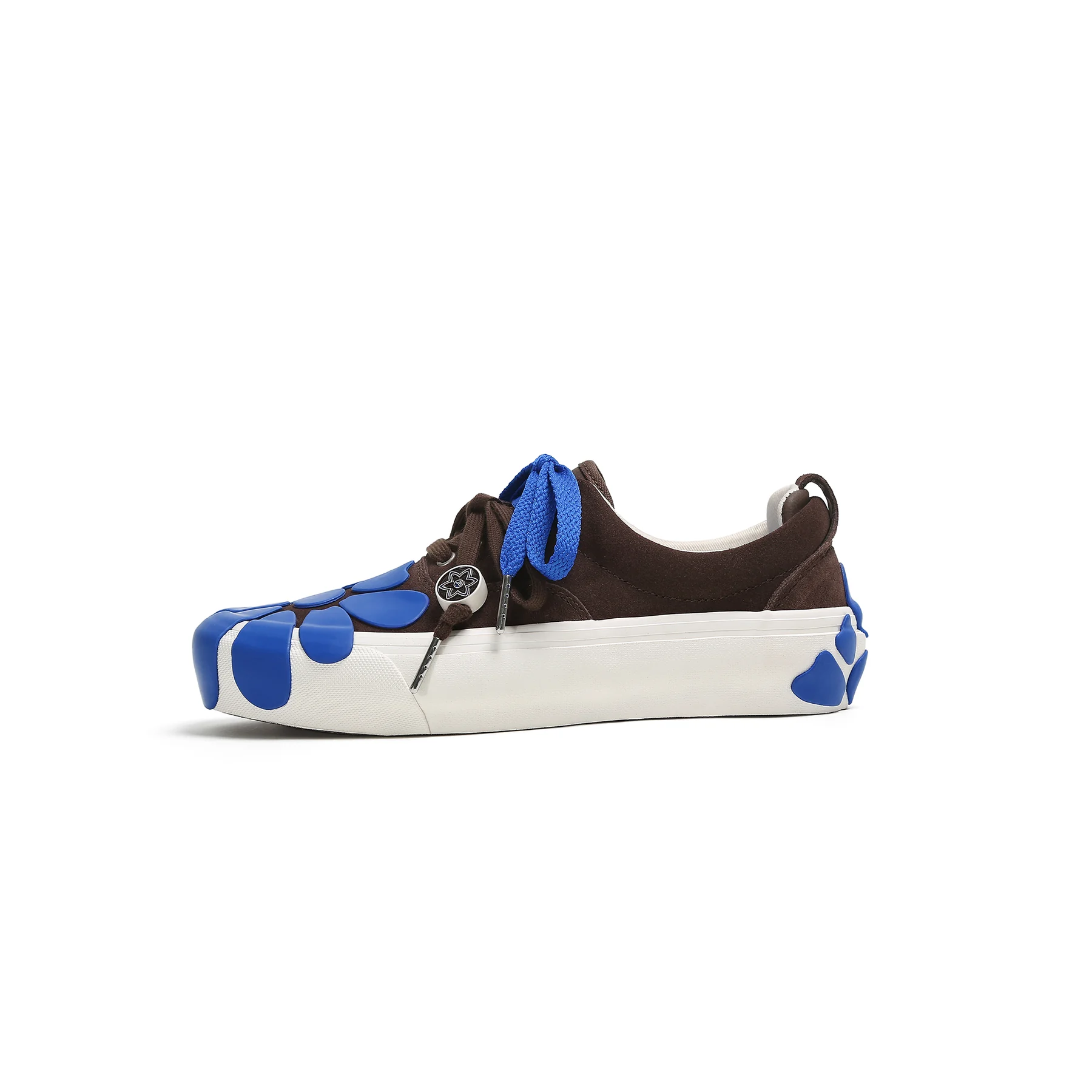 ADC383 Brown & Blue Floral Shoe, customer supplied view 2