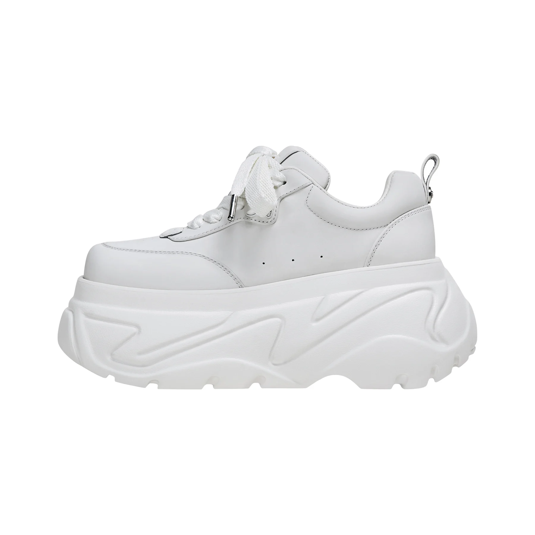 FY597 White Sculpted-Sole Sneaker, customer supplied view 2